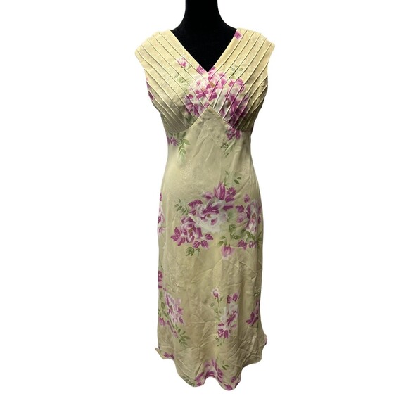 Vintage Romantic Fully Lined JG Hook Sleeveless Floral Midi Dress 90s Y2K Sz 6P - Picture 2 of 12